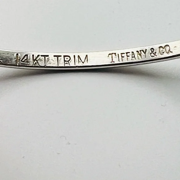 SOLD TIFFANY & Co. Sterling Silver 925 & 14K YG Double Heart  Bangle Bracelet - Picture 4 of 5